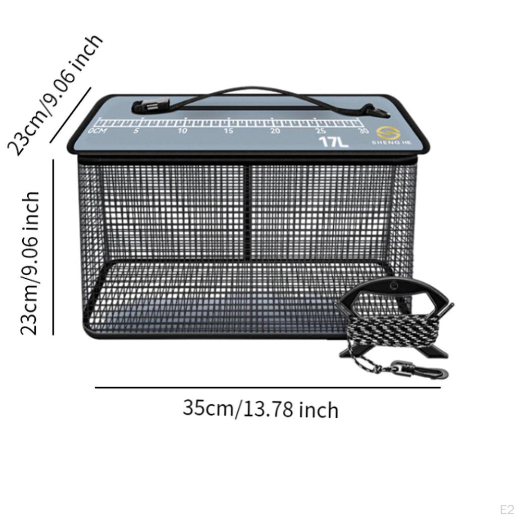 Fishing Basket Equipment Cast Net for Live Fish Top Zipper Cage