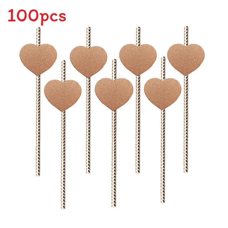 Degradable Heart Party Straws For Weddings And Celebrations With Creative Dessert Decor