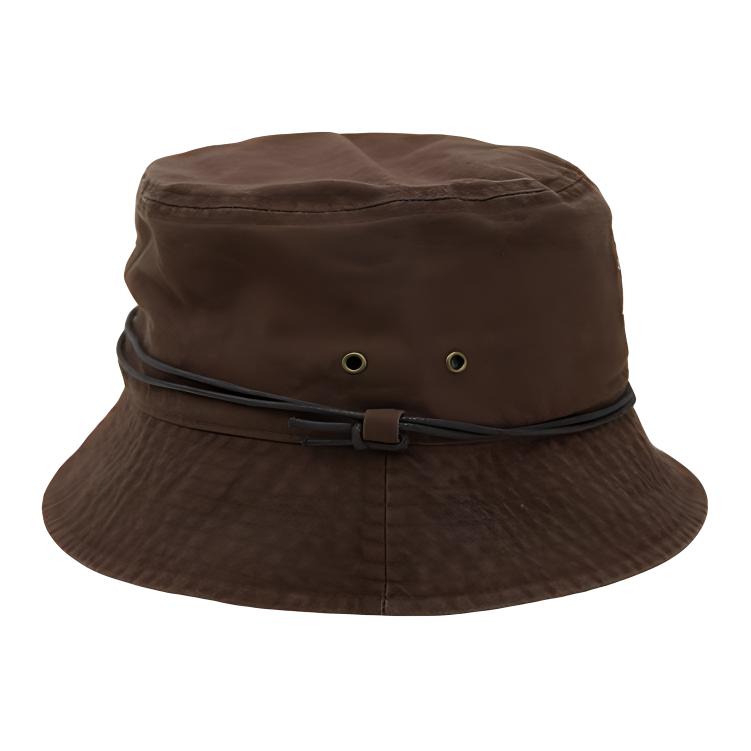 Anta Kyrie Series Chief Hela Logo Print Enzyme Wash Fisherman Hat Unisex Hats Chestnut-Brown 192511289R-1