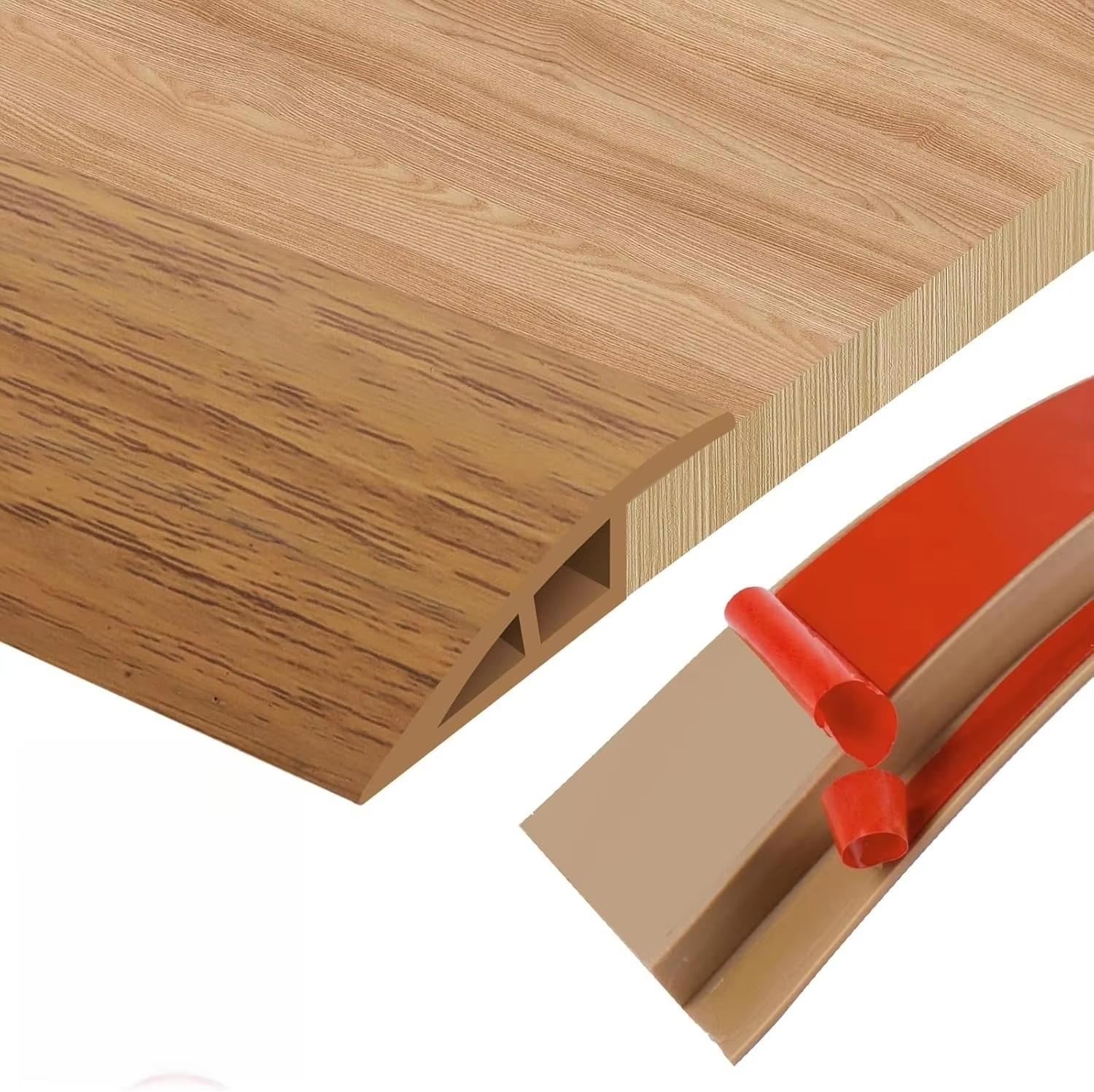 

1PC 1m/39.37inch Pvc Floor Transition Strip Waterproof Floor Transition Strip Non-slip Pvc Threshold Ramp for Doorways Carpet Ti 1m