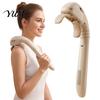 Ergonomic Self Massage Device for Upper Back Neck Shoulder Massager with Long Handle, Cordless Rechargeable Deep Kneading Shiatsu Tension Lightweight