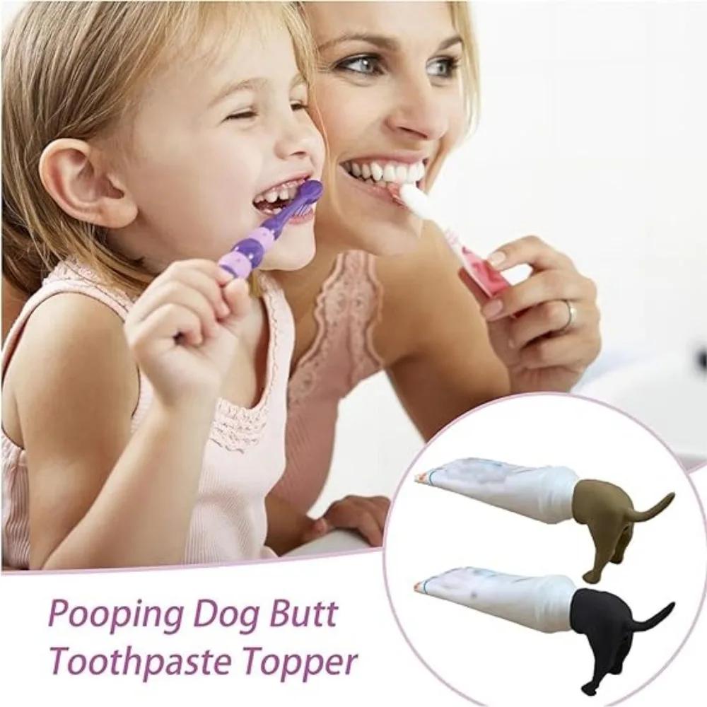 Pooping Dog Butt Toothpaste Topper Creative Toothpaste Squeezers Bathroom Accessories Toothpaste Dispenser For Kids Adults Tools