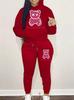European And American Women'S Clothing Autumn And Winter Hooded Casual Sports Sweater Two-Piece Set