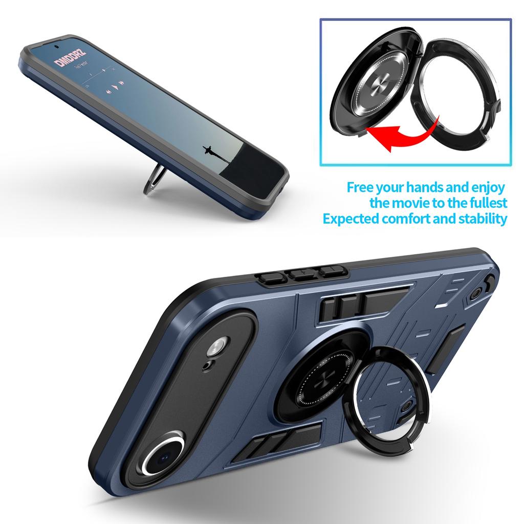 Magnetyczny Obracany Niewidoczny Uchwyt Metalowy Pierścień Etui na Telefon Dla iPhone 17 Pro Max 16 Plus 15 17 Air Odporne na Wstrząsy Podpórka Pokrowiec
