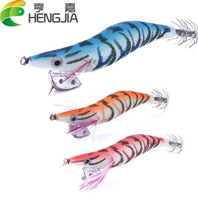 3PCS/box  11CM-13.5G Wooden Shrimp Fishing Lure Squid Jig Fishing Hook Octopus Bait Cuttlefish Artificial Jigging Lures
