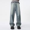 Men's Summer New Product, Niche Inverted Design, Feeling Ruffled and Handsome, Straight Leg Loose Fitting Jeans
