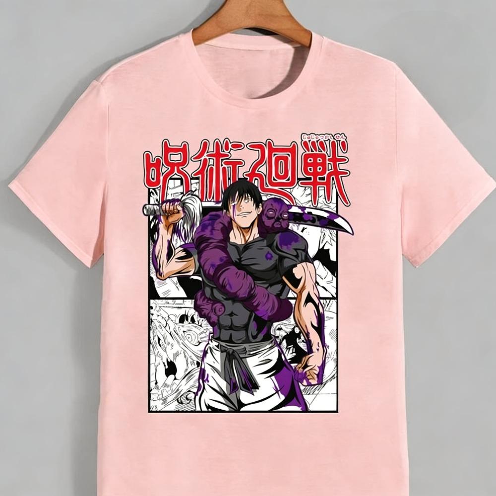 Jujutsu Kaisen Fushiguro Toji Unisex Pure Cotton Tshirt 2026 Summer Anime Print Round Neck Loose Family Short Sleeved Top