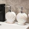 Shell-Emulsionsflasche, Keramik-Seifenspender, Goldrand-Behälter, Badezimmer-Accessoires, Hotel-Shampoo-Make-up-Entferner-Behälter