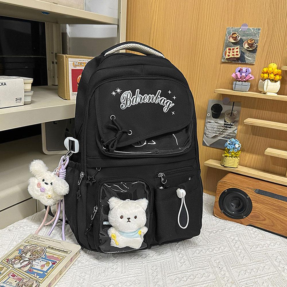 New Cute Backpack for Women Fashion Anime Style Clear Pocket Women s Backpacks High Quality Lovely Girls Students School Bag