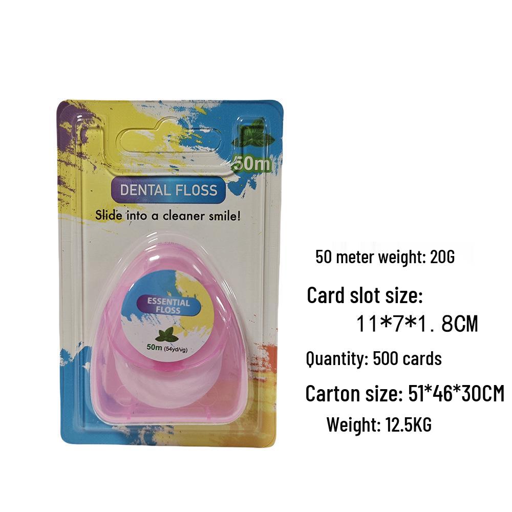 Extra Soft Mint Micro-Waxed Nylon Dental Floss, 50M - Disposable Interdental Cleaner