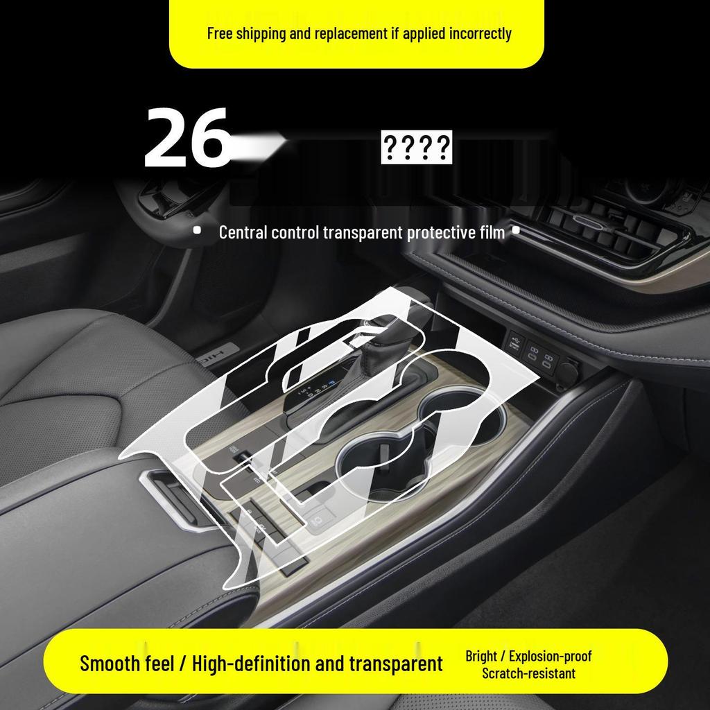 Toyota Highlander Center Console Screen Protector for 26 Models – Interior Protection Tempered Car Film