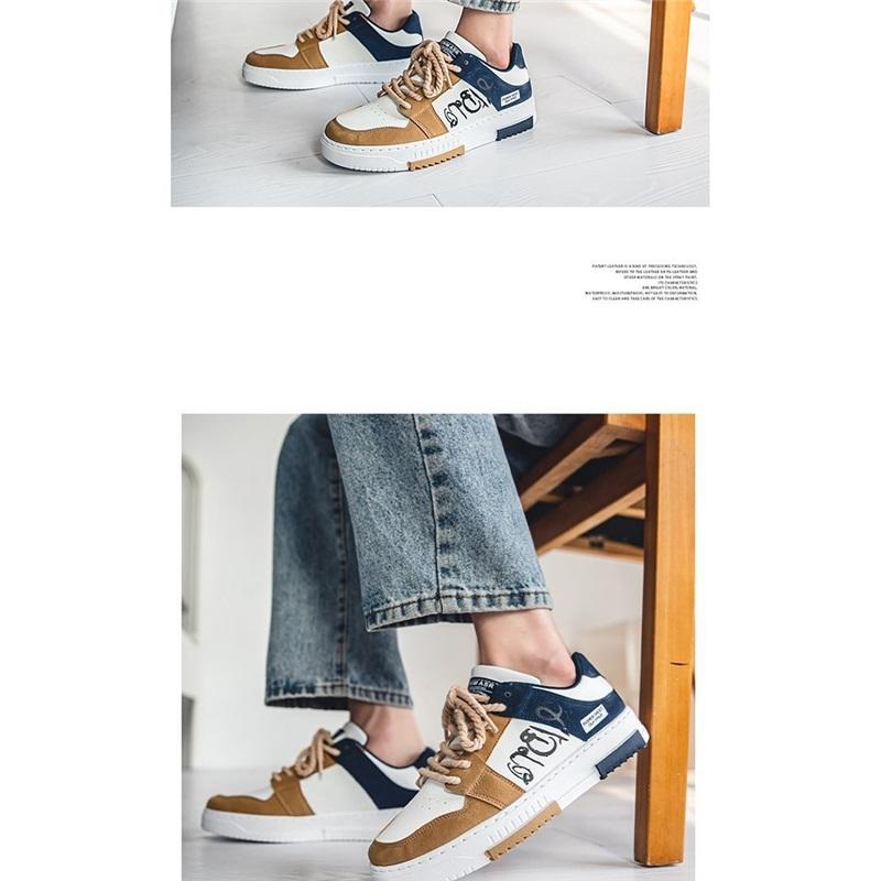 Men's Casual Platform Sneakers Lace Up Fashion Skateboard Shoes For Daily Wear