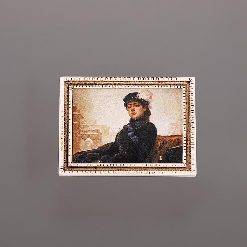 Magnet de frigider din rășină 3D: Pictură Faimoasă Autocolant Personaj Retro