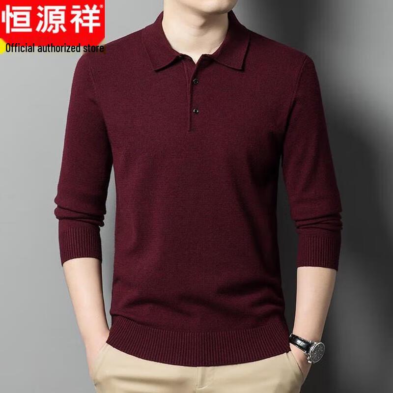 Hengyuanxiang Men's Thermal Collared Knit Sweater