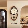Restaurant Art Retro Wooden Wall Clock Modern Design Swingable Clock for Living Room Decoration Home Decor Silent Clock
