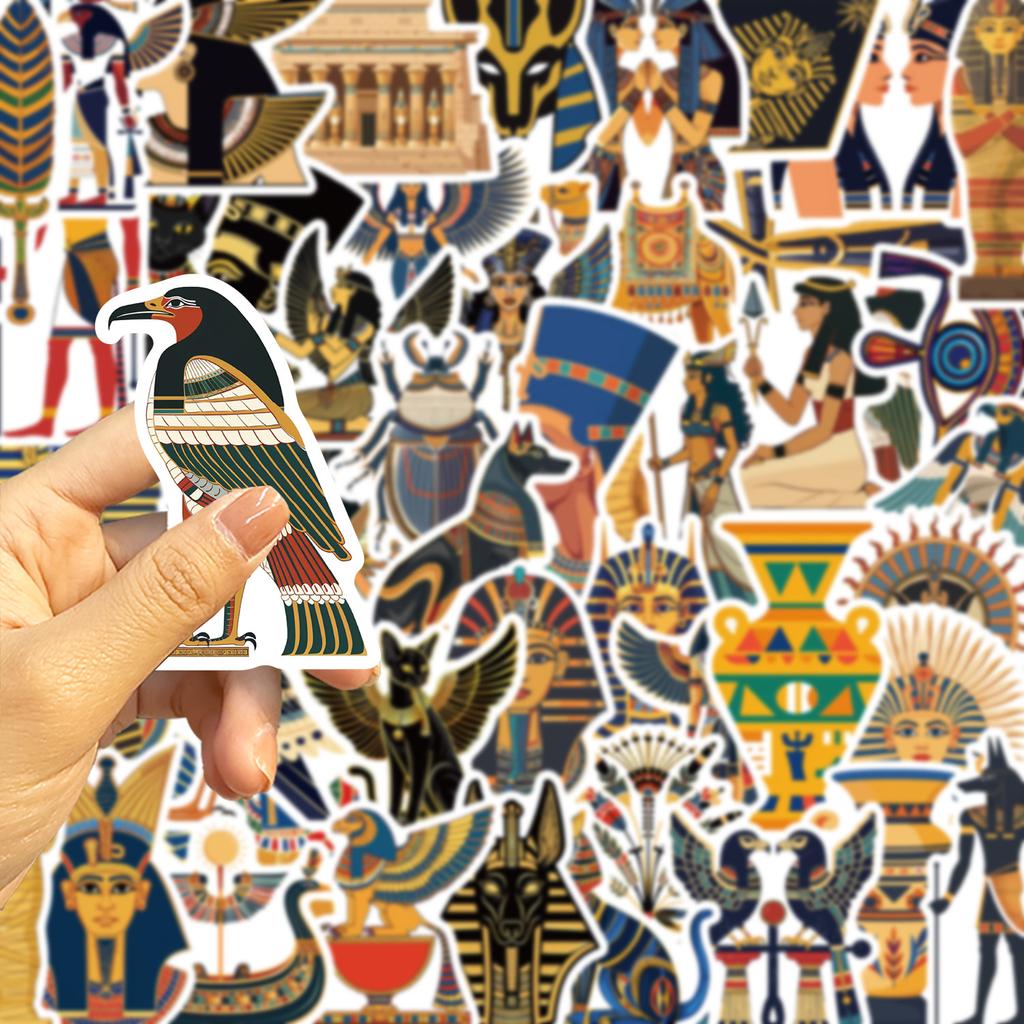50 Cartoon Ancient Egyptian Graffiti Stickers Decorative Guitar Notebook Suitcase DIY Waterproof