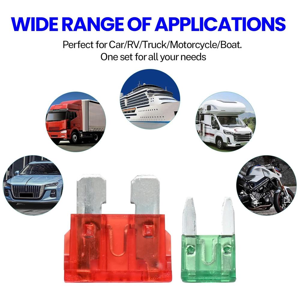 460Pcs Fuses Kit, Micro2,Standard,Micro Fuse ,Mini Fuses Assortment Kit 2A 3A 5A 7.5A 10A 15A 20A 25A 30A 40A with Puller