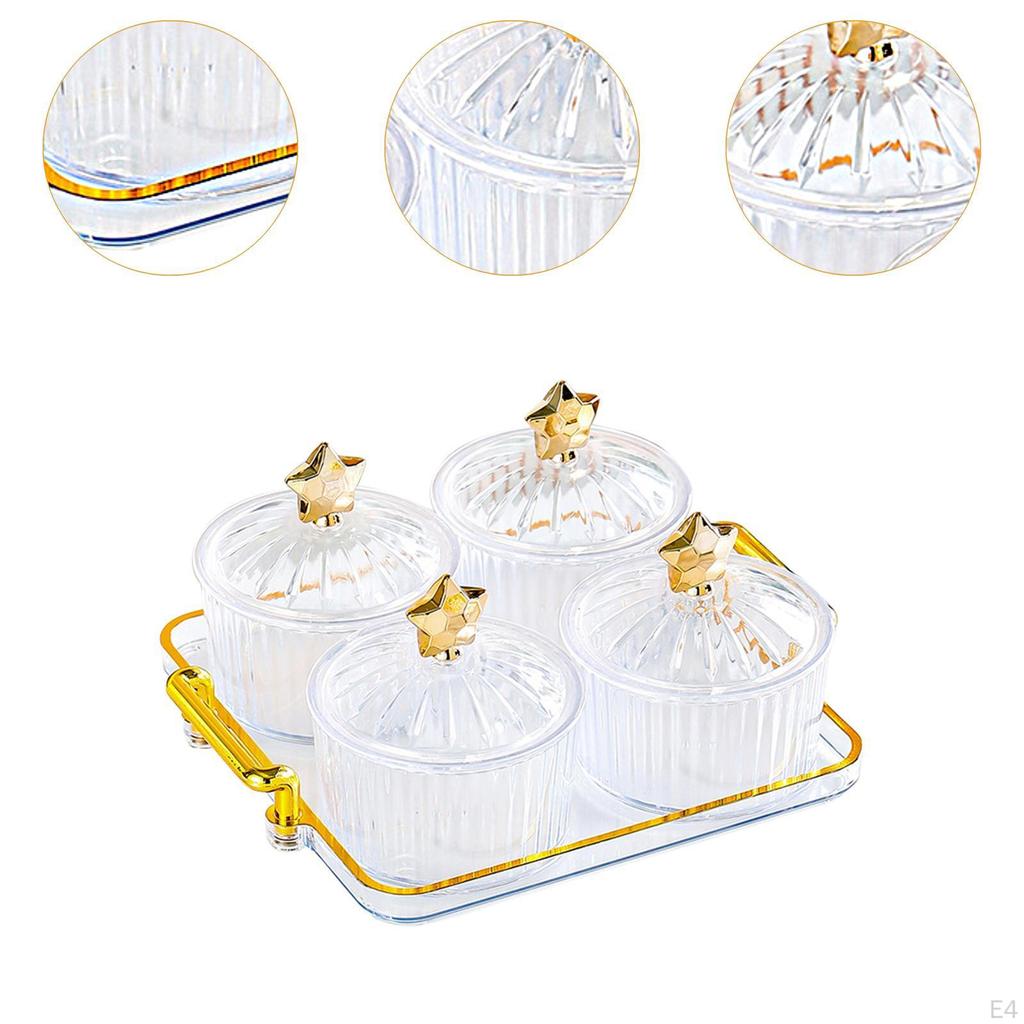 Dry Fruit Tray with Lid Desserts Serving Plate Decorative Divided Nut Bowl for Living