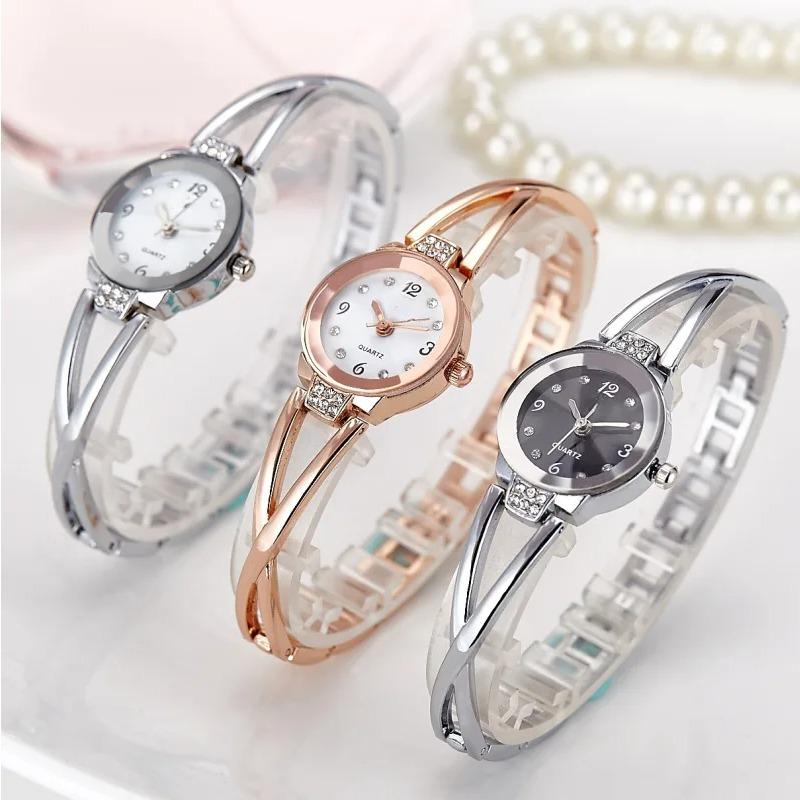 Small Gold Bangle Bracelet Luxury Watch Stainless Steel Retro Ladies Quartz Wristwatch Fashion Casual Thin Chain Watches