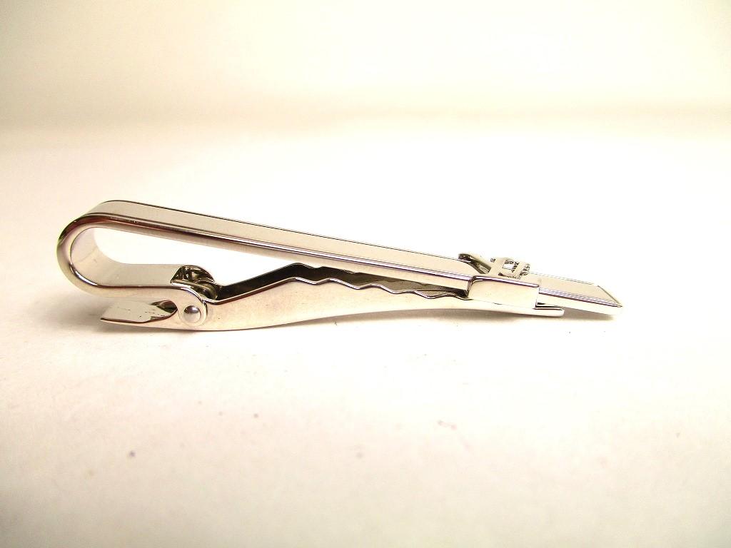 Authentic LOUIS VUITTON Silver Steel LV Motif Necktie Pin Tie Clip #a108  Refurbished