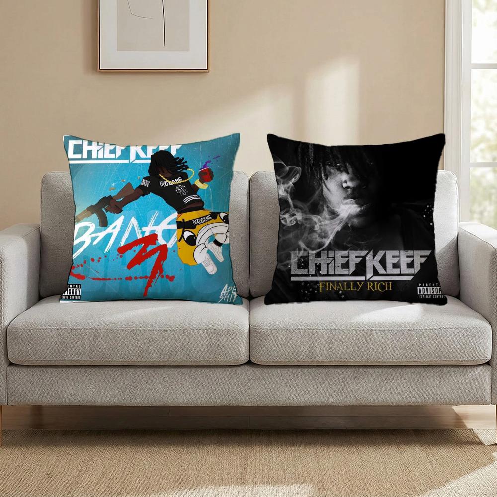 C-Chief Keef SINGER Cushion Cover Multi-Scene Pillow Cover for Home & Car - Reversible, Soft & Durable for Daily Use