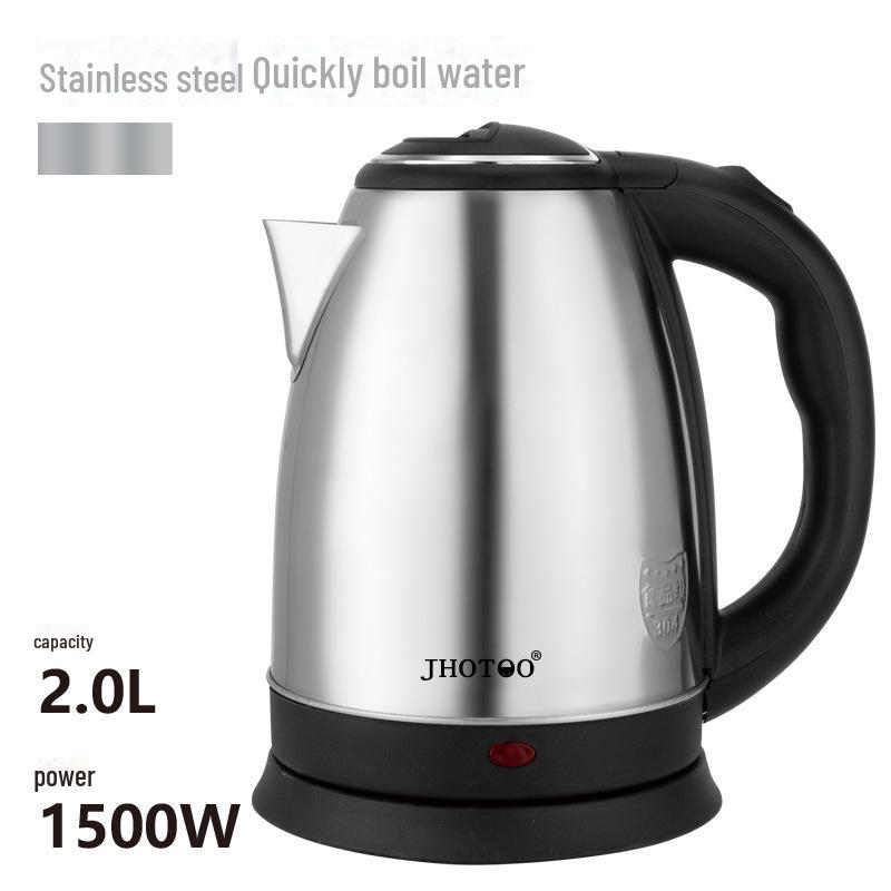 

Электрический чайник из нержавеющей стали объемом 2 л с двумя стенками, функцией автоматического отключения, большой вместимостью и защитой от ожогов для домашнего заваривания чая или кофе. 2L