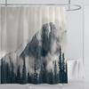 Modern 3D Printing Forest Refreshing Scenery Shower Curtain Waterproof Landscape Green Plant Mountain With Hooks Bathroom Decor