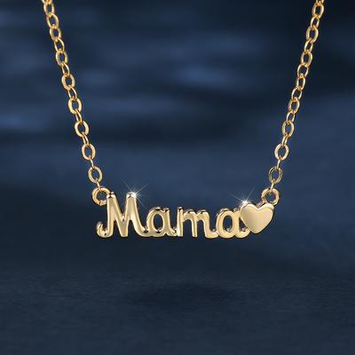 Halskette mit Buchstaben-Anhänger für Mama, goldfarben, Halsband, modischer Familienschmuck, Muttertagsgeschenk für Mama