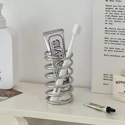 Portaspazzolini in Acciaio Inossidabile Accessori da Bagno in Metallo Strumento per Porta Dentifricio Porta Pennelli da Trucco Scaffale Portaoggetti Decorazione per la Casa