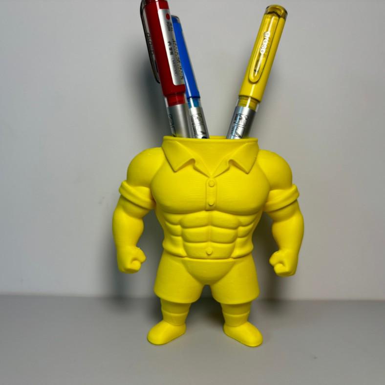 3D Printed Muscular Hunk Pen Holder - Creative, Funny Desktop Accent Ornament