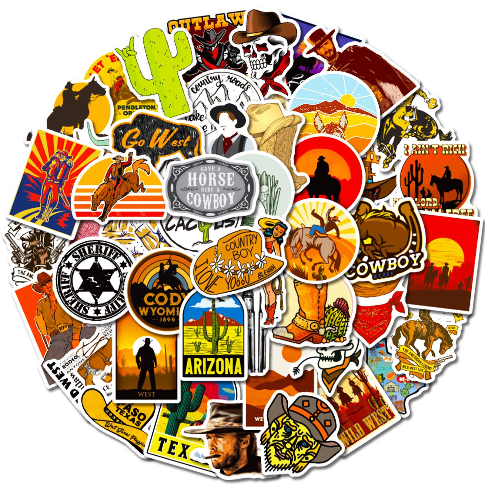 

Обнаружить утечки! 50 Наклейки Серии «Западные элементы» Искупление в сумерках Персонализированный багаж Мотоциклетный шлем Роспись