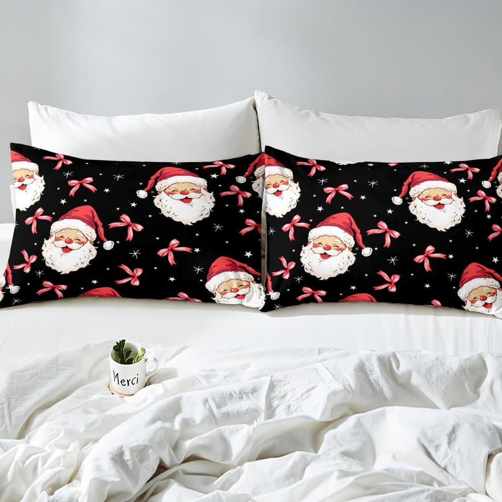 Cartoon Santa Claus Down Comforter Set Bedding Set 3-piece Duvet Cover Set
