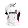 Men's USA Graphic Short Sleeve Shirt with Button Front Collar for Casual Everyday Wear