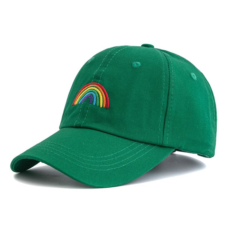 Adjustable rainbow embroidered baseball cap suitable for outdoor travel and sun protection, suitable for both men and women