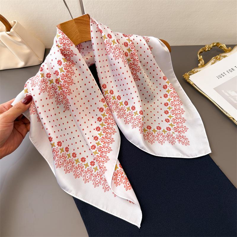 Cashew Flower New Imitation Silk Printing Square Scarf Shawl Scarf High-end Neck Small Square Scarf Headscarf Silk Scarf