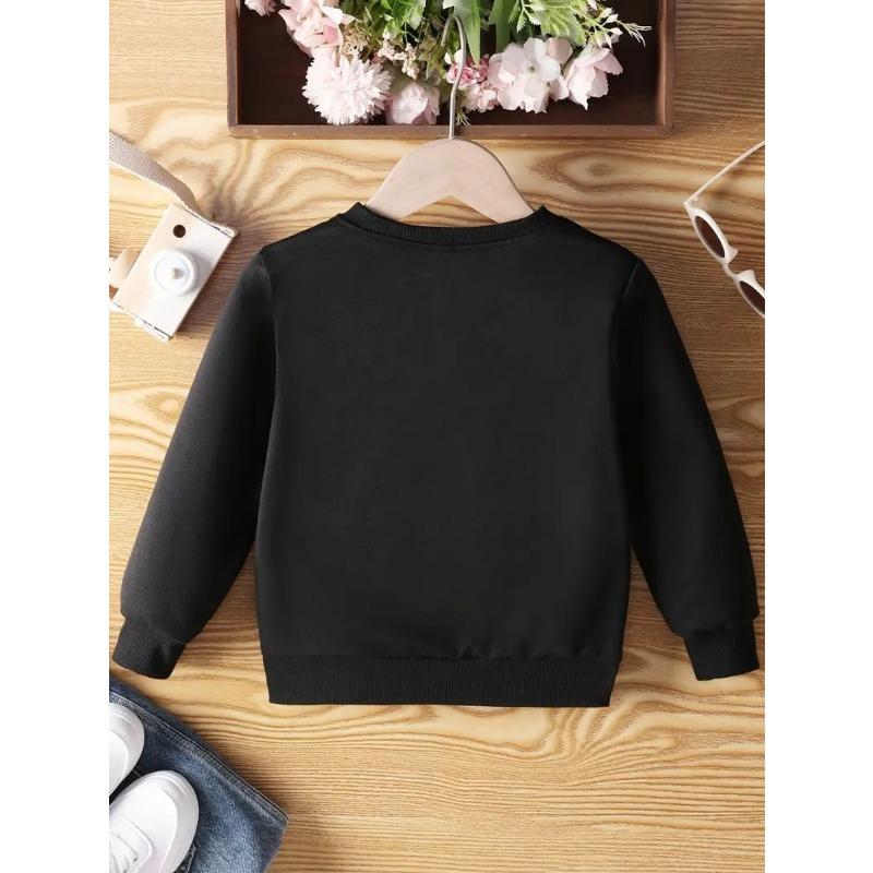 European sizes A Stylish Crewneck Sweatshirt for Kids, Made from Casual with Long Sleeves And a Slightly Stretchy Material