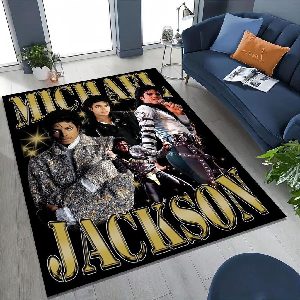 Fashion MJ Michael Jackson King of Pop Art Rug for Bedroom Living Room Sofa Home Doormat Decor, Large Kids Non-slip Floor Mat