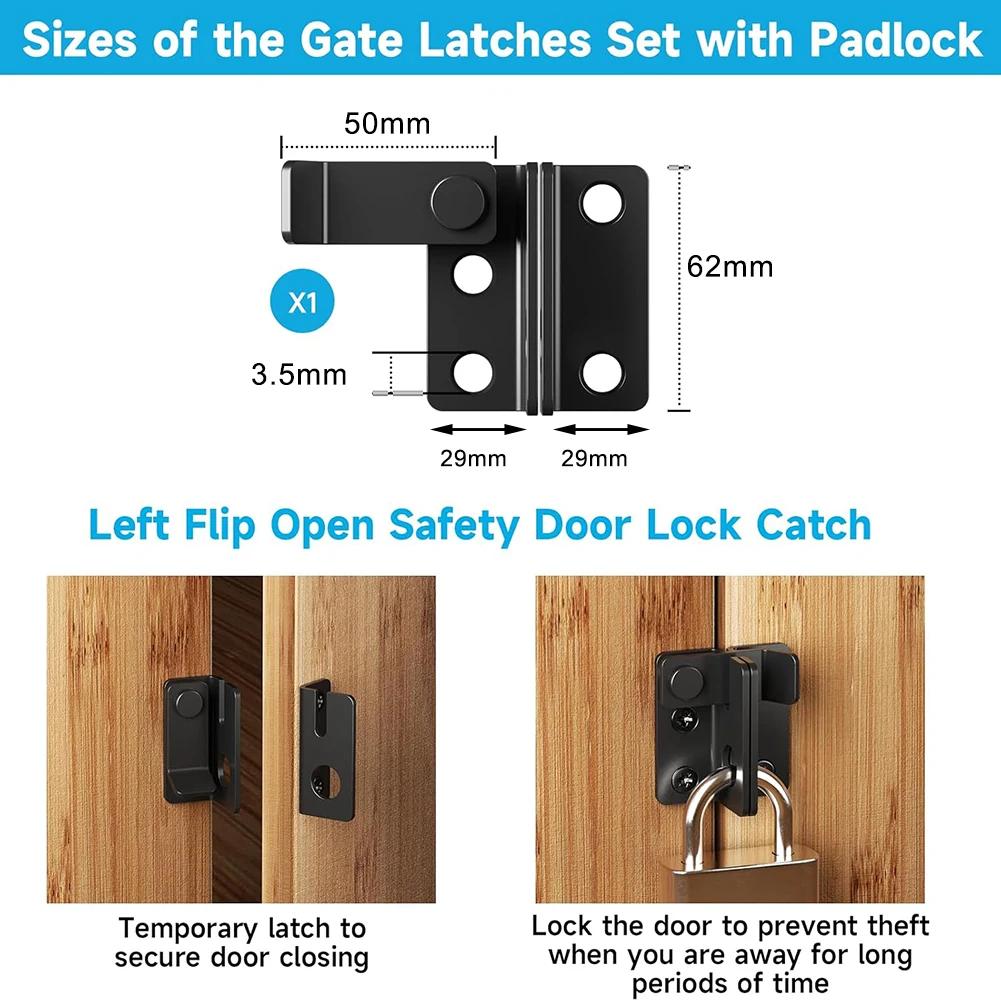 Lockable Stainless Steel Door Latch with Padlock Hole for Windows Doors Fences and Furniture Weather Resistant Design