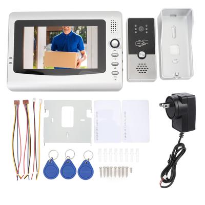 Sistema de interfone com vídeo com fio, campainha de vídeo de 7 polegadas, sistema de interfone com câmera HD para residências e vilas.