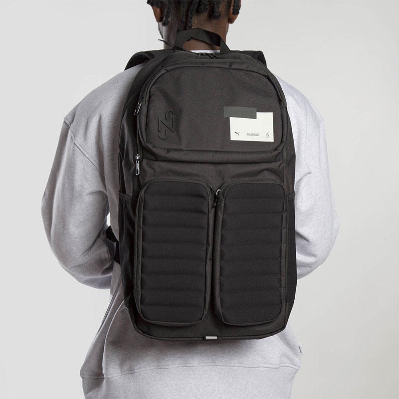 Puma Neymar Casual Reflective Series Fabric Backpack Unisex Backpack Black 078967-01