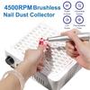 4500RPM Brushless Nail Dust Collector High Suction Power Adjustable Speed Nail Dust Remover Powerful Suction