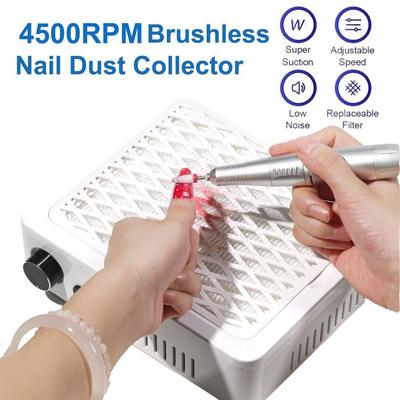 4500RPM Brushless Nail Dust Collector High Suction Power Adjustable Speed Nail Dust Remover Powerful Suction