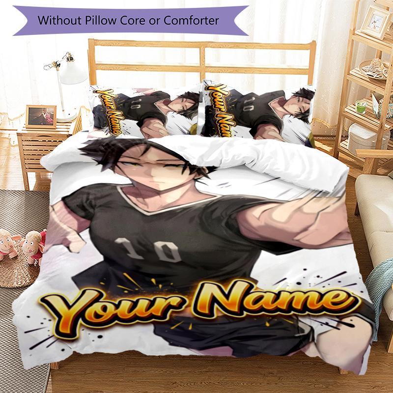 3pcs Rintaro Suna Cover Set - Personalized Name, HD Printed Bedding with 1 Cover and 2 Pillowcases - Perfect for Home Decor, Easy Care
