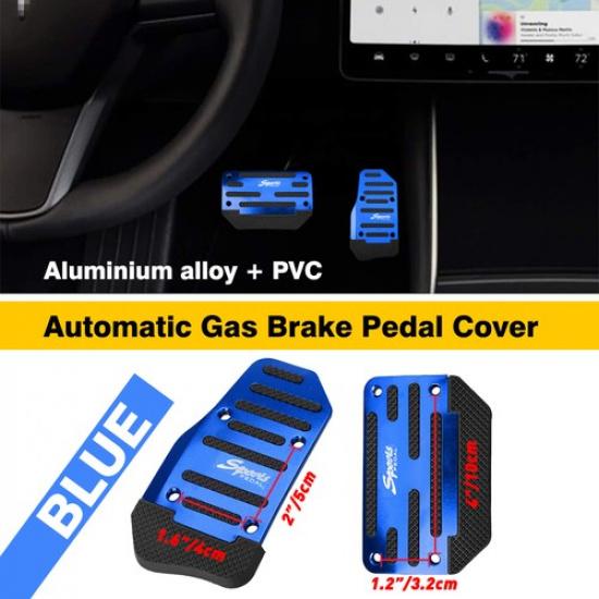 2X New Silver Car Auto Automatic Gas Accelerator Brake Pedals Cover Non Slip Pad
