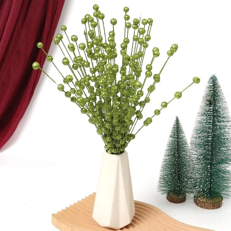 40cm Christmas Decoration Artificial Flowers Glitter Berry Xmas Tree Ornaments for Home Decor Navidad New Year Party Supplies