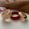 Boho Red Beige Acrylic Resin Chunky Bangles for Women on Hand Goth Geometric Charm Wide Hip Hop Metal Cuff Bangles Men Jewelry