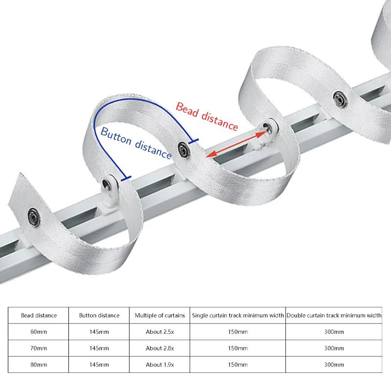 3/6cm Width S Fold Snake Wave Curtain Heading Tape High-Strength Ribbon for S Wave Curtain Rails Maunal Rails Electric Rod