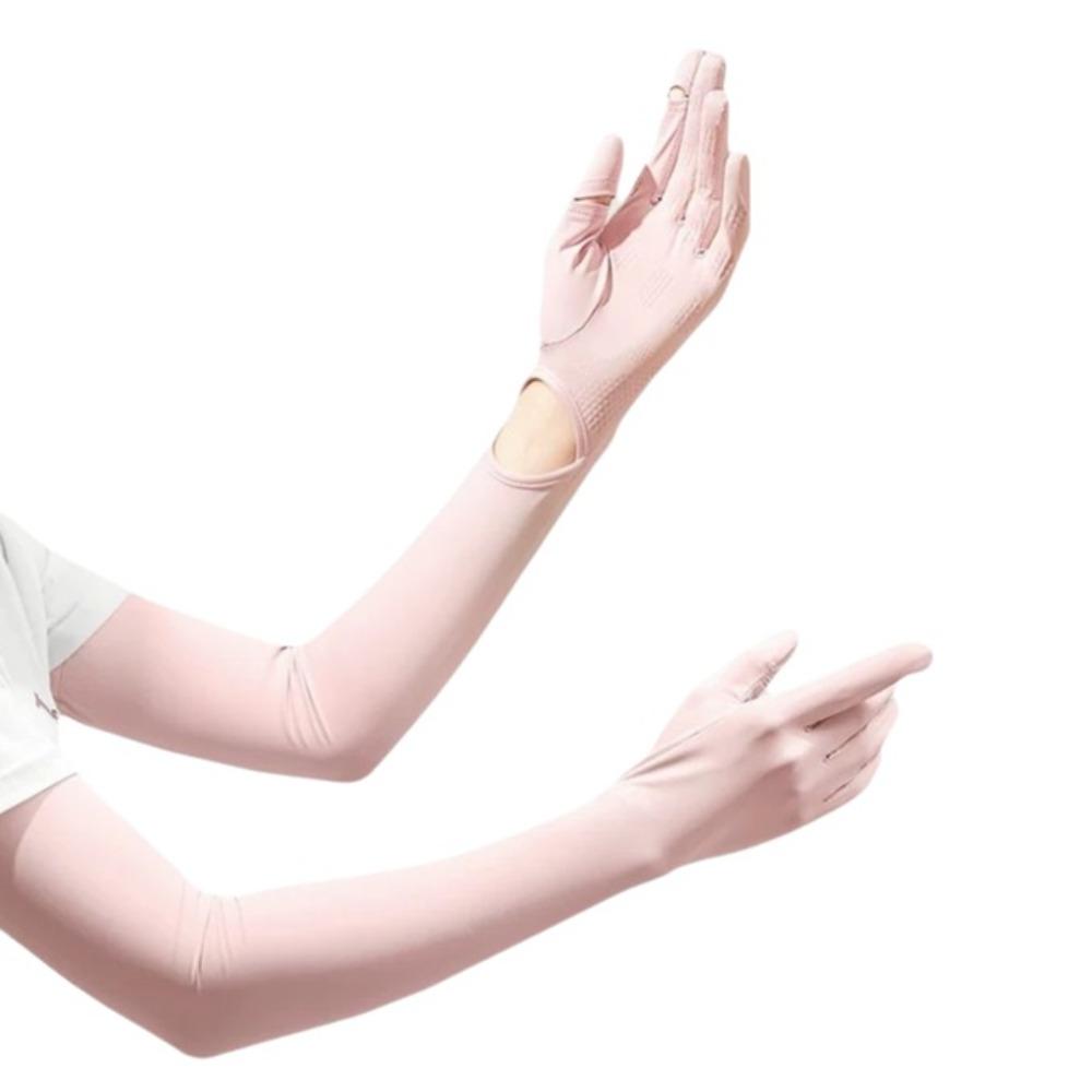 Non-slip Ice Silk Arm Sleeve Sun Protection Sunscreen Sleeve Gloves Thin Long Sleeve  Riding
