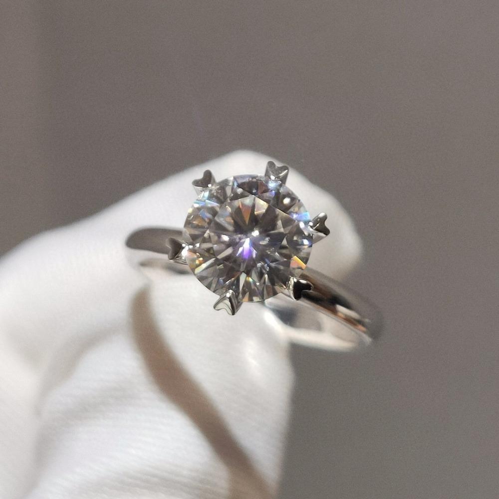 Women Open Ring PT950 Coated Fake Moissanite Zircon Embedded Stylish Ring Gift adjustable