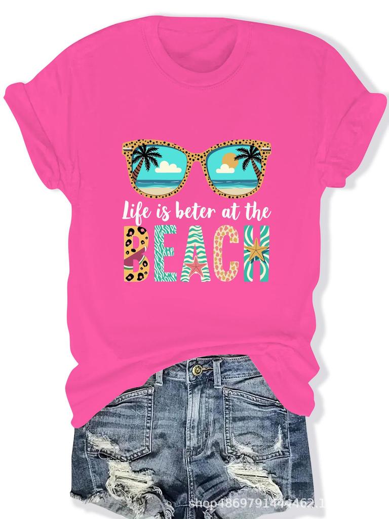 Women's Cross-Border Fashion Round Neck T-Shirt